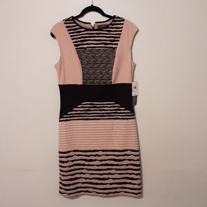 Black/tan stripe dress
